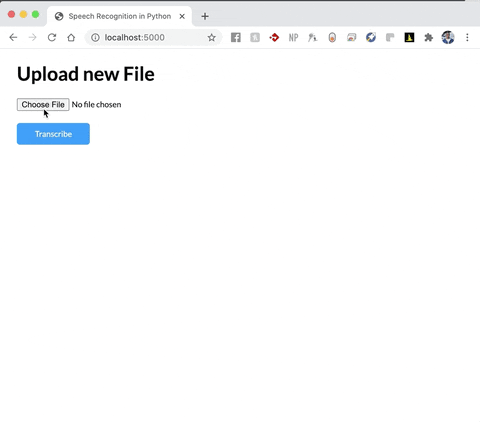 Speech Recognition with Python and Flask demo